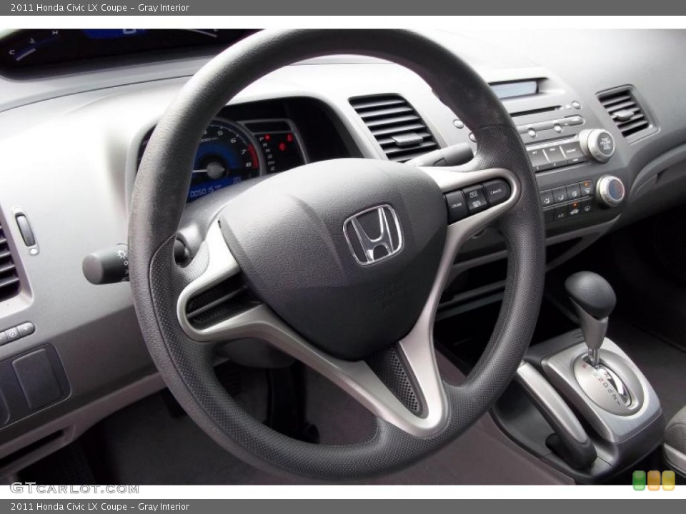 Gray Interior Steering Wheel for the 2011 Honda Civic LX Coupe #48153581