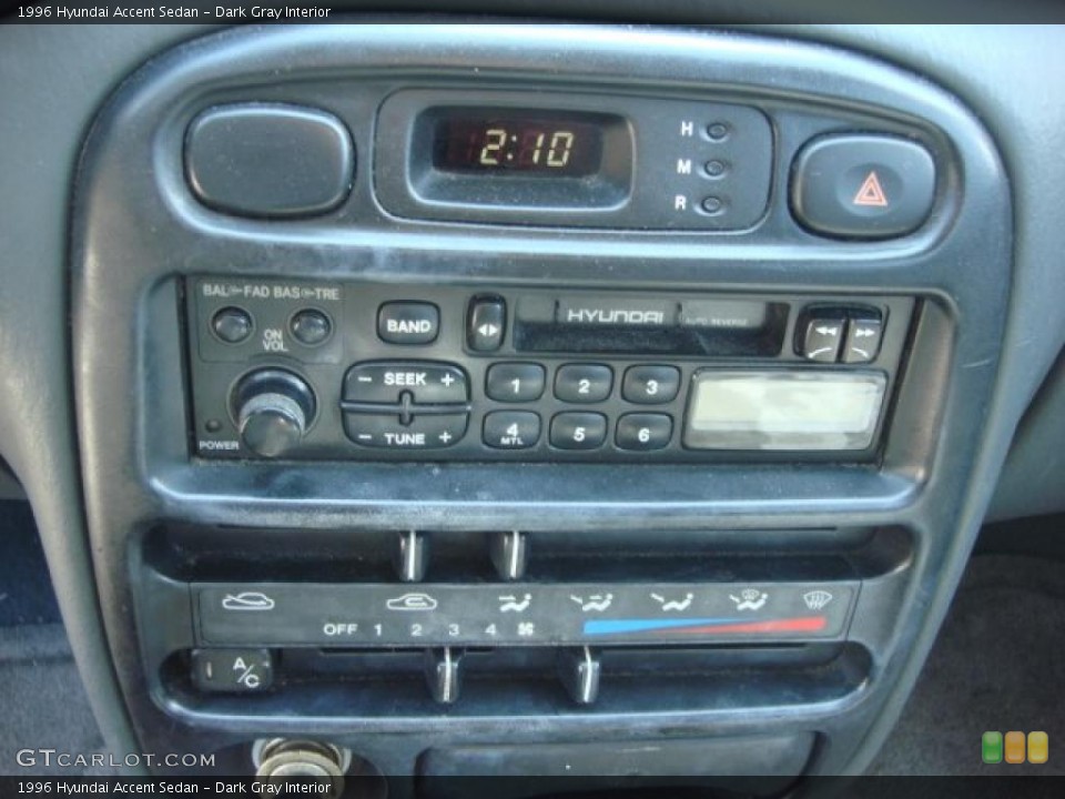 Dark Gray Interior Controls for the 1996 Hyundai Accent Sedan #48162341