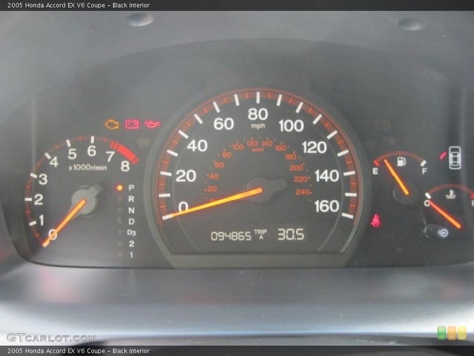 Black Interior Gauges for the 2005 Honda Accord EX V6 Coupe #48163028