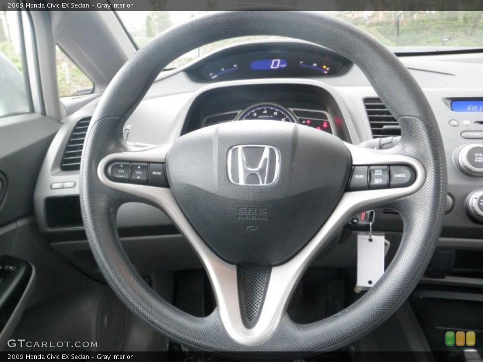 Gray Interior Steering Wheel for the 2009 Honda Civic EX Sedan #48164009