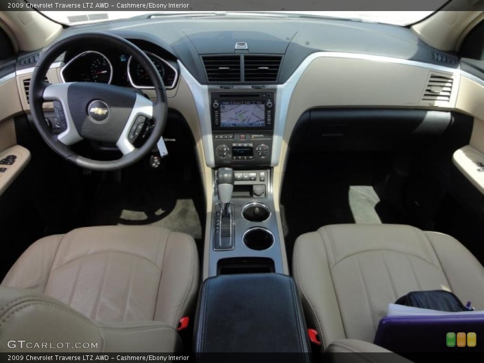 Cashmere/Ebony Interior Dashboard for the 2009 Chevrolet Traverse LTZ AWD #48171221