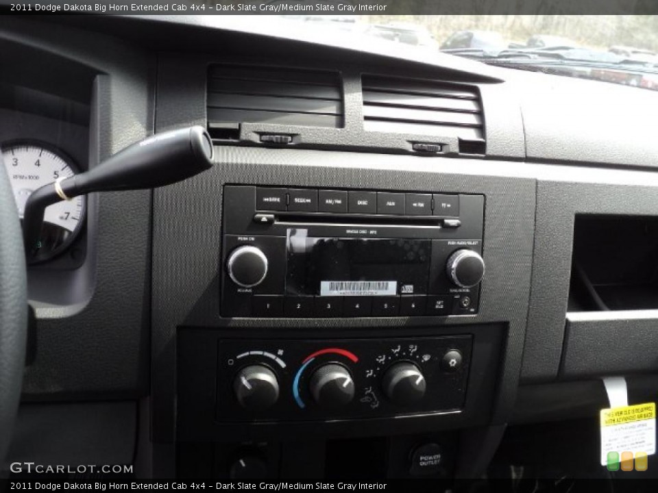 Dark Slate Gray/Medium Slate Gray Interior Controls for the 2011 Dodge Dakota Big Horn Extended Cab 4x4 #48185250