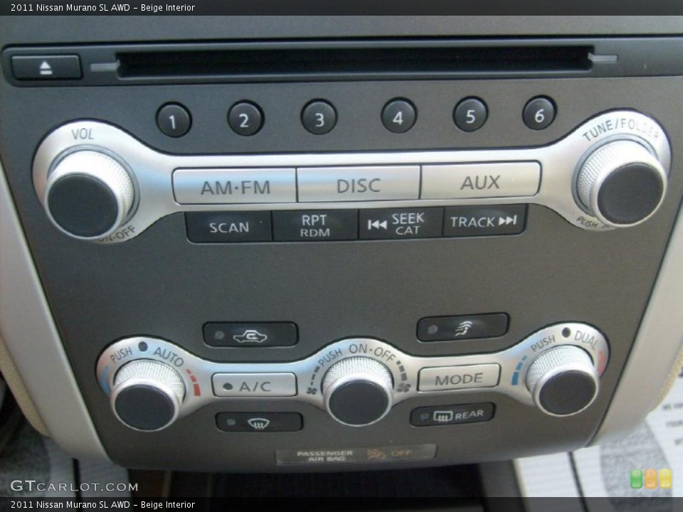 Beige Interior Controls for the 2011 Nissan Murano SL AWD #48189436