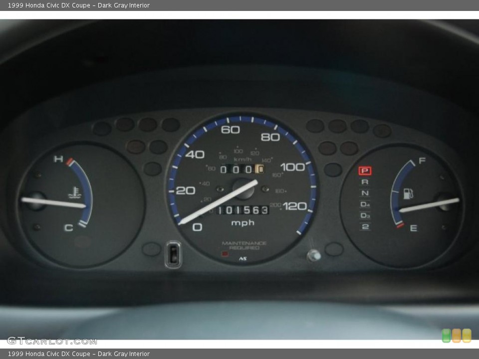 Dark Gray Interior Gauges for the 1999 Honda Civic DX Coupe #48190357