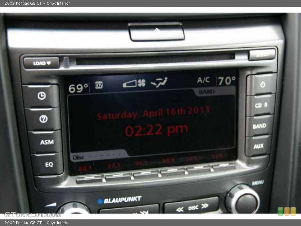 Onyx Interior Controls for the 2009 Pontiac G8 GT #48191711