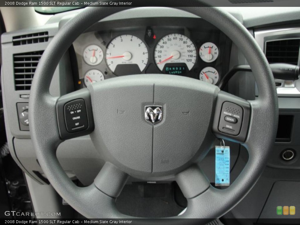 Medium Slate Gray Interior Steering Wheel for the 2008 Dodge Ram 1500 SLT Regular Cab #48206044