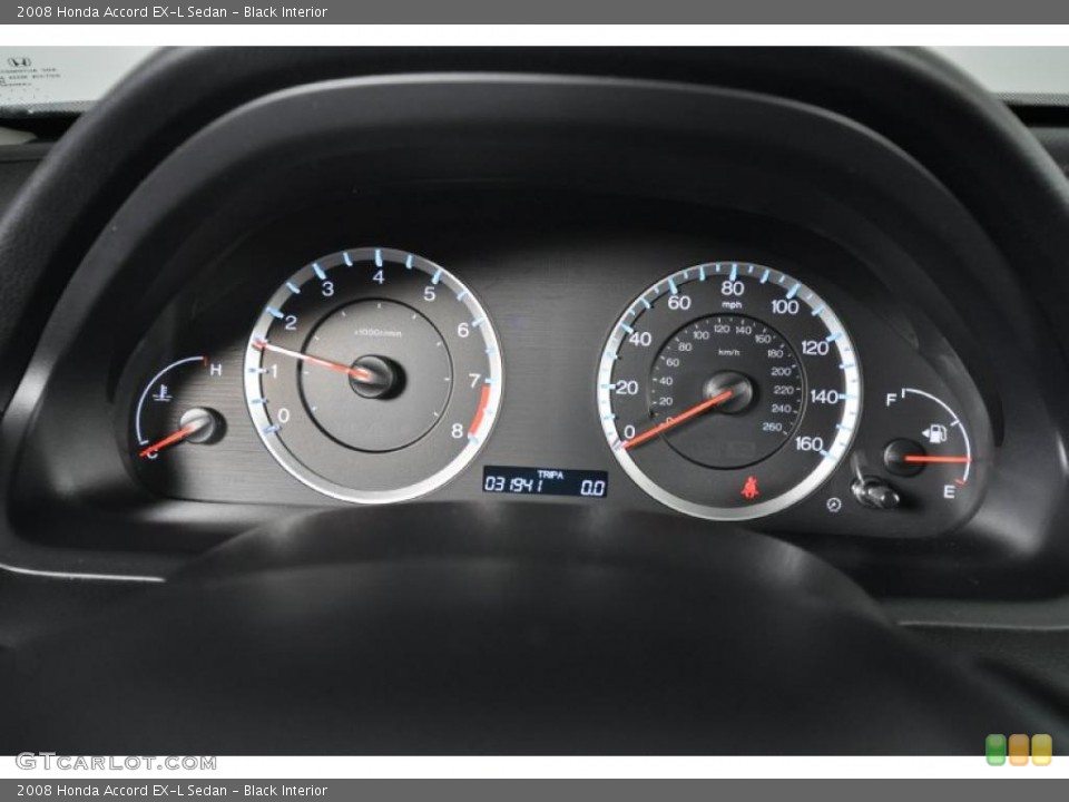 Black Interior Gauges for the 2008 Honda Accord EX-L Sedan #48208807