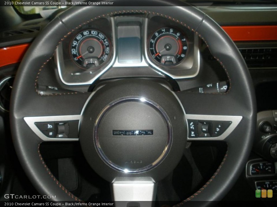 Black/Inferno Orange Interior Steering Wheel for the 2010 Chevrolet Camaro SS Coupe #48212863