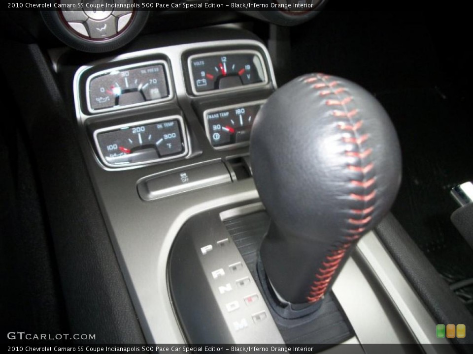 Black/Inferno Orange Interior Transmission for the 2010 Chevrolet Camaro SS Coupe Indianapolis 500 Pace Car Special Edition #48218059