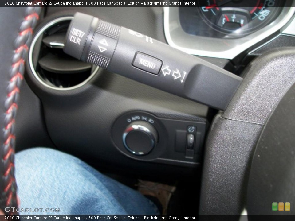 Black/Inferno Orange Interior Controls for the 2010 Chevrolet Camaro SS Coupe Indianapolis 500 Pace Car Special Edition #48218149