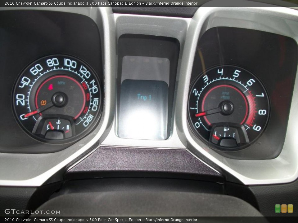 Black/Inferno Orange Interior Gauges for the 2010 Chevrolet Camaro SS Coupe Indianapolis 500 Pace Car Special Edition #48218182