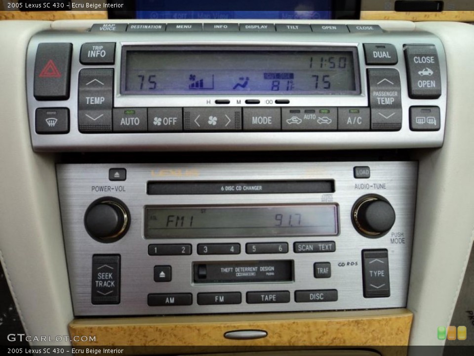 Ecru Beige Interior Controls for the 2005 Lexus SC 430 #48226025