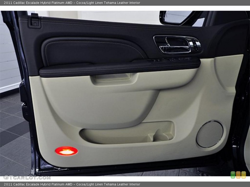 Cocoa/Light Linen Tehama Leather Interior Door Panel for the 2011 Cadillac Escalade Hybrid Platinum AWD #48236592