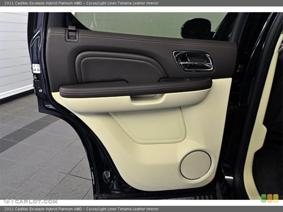 Cocoa/Light Linen Tehama Leather Interior Door Panel for the 2011 Cadillac Escalade Hybrid Platinum AWD #48236619