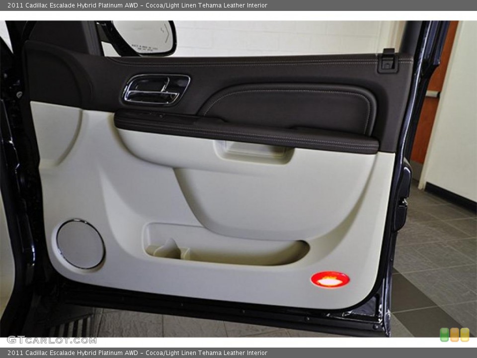 Cocoa/Light Linen Tehama Leather Interior Door Panel for the 2011 Cadillac Escalade Hybrid Platinum AWD #48236649