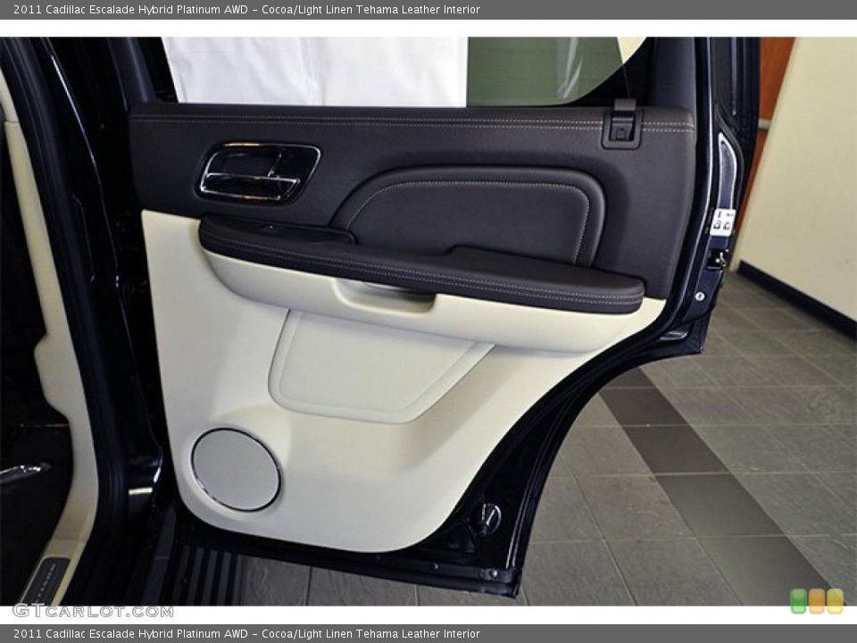 Cocoa/Light Linen Tehama Leather Interior Door Panel for the 2011 Cadillac Escalade Hybrid Platinum AWD #48236679