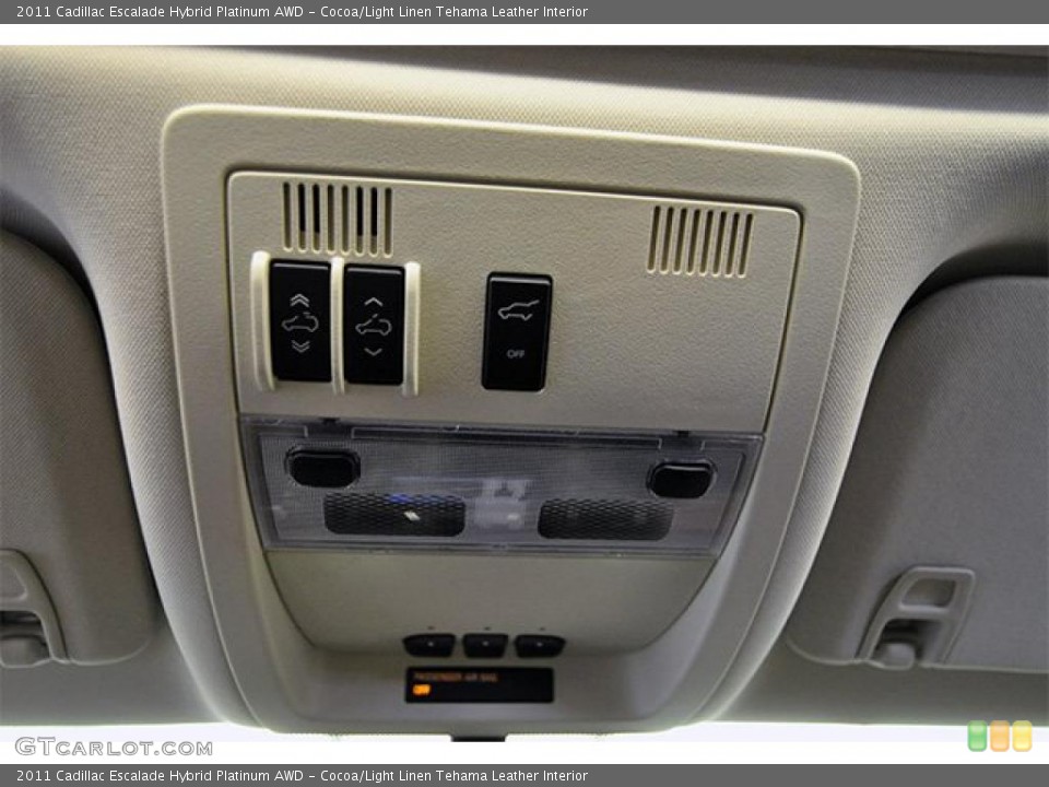 Cocoa/Light Linen Tehama Leather Interior Controls for the 2011 Cadillac Escalade Hybrid Platinum AWD #48236871