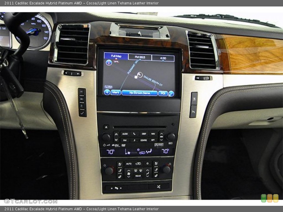 Cocoa/Light Linen Tehama Leather Interior Navigation for the 2011 Cadillac Escalade Hybrid Platinum AWD #48236904