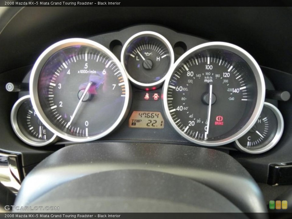 Black Interior Gauges for the 2008 Mazda MX-5 Miata Grand Touring Roadster #48241149