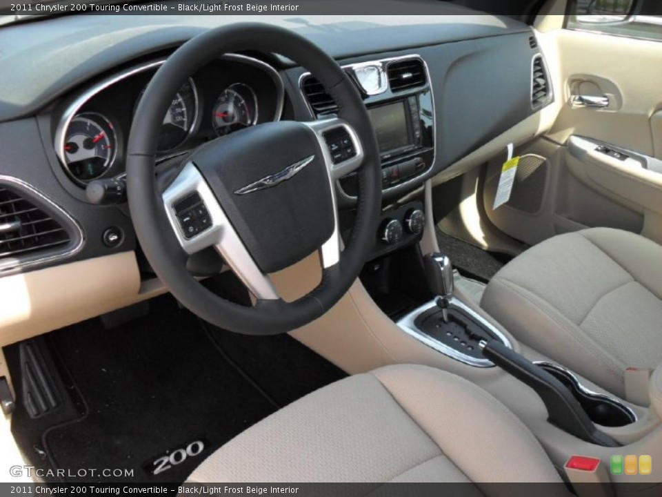 Black/Light Frost Beige Interior Prime Interior for the 2011 Chrysler 200 Touring Convertible #48252336
