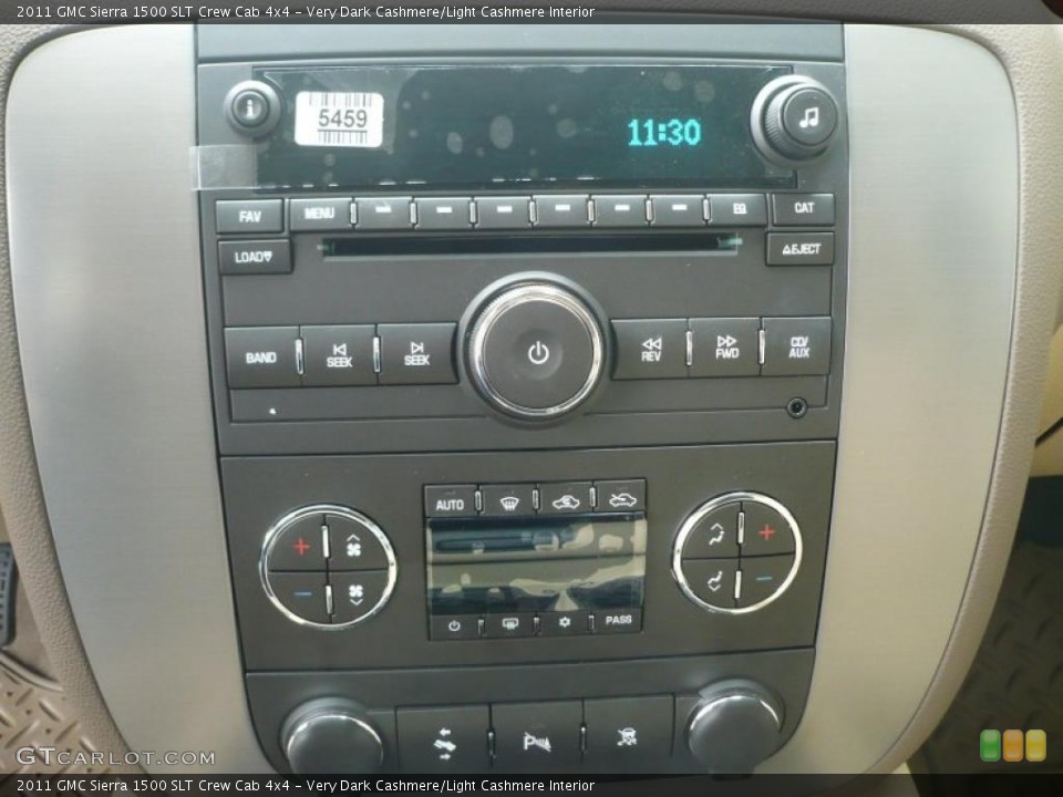 Very Dark Cashmere/Light Cashmere Interior Controls for the 2011 GMC Sierra 1500 SLT Crew Cab 4x4 #48254628