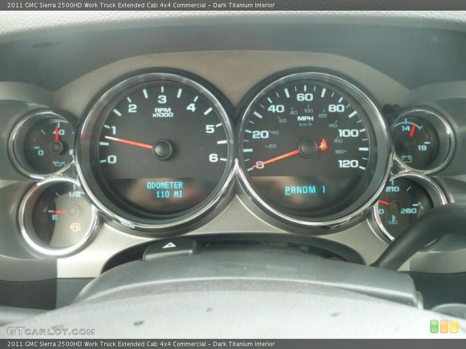 Dark Titanium Interior Gauges for the 2011 GMC Sierra 2500HD Work Truck Extended Cab 4x4 Commercial #48254739