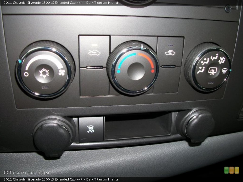 Dark Titanium Interior Controls for the 2011 Chevrolet Silverado 1500 LS Extended Cab 4x4 #48259434