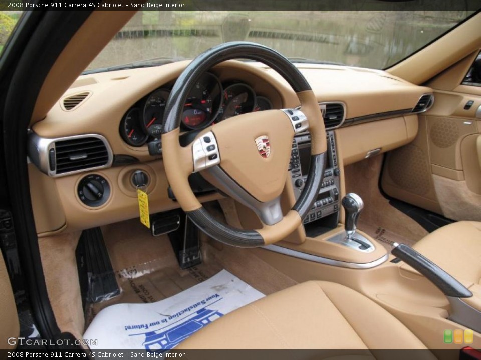 Sand Beige Interior Steering Wheel for the 2008 Porsche 911 Carrera 4S Cabriolet #48259671