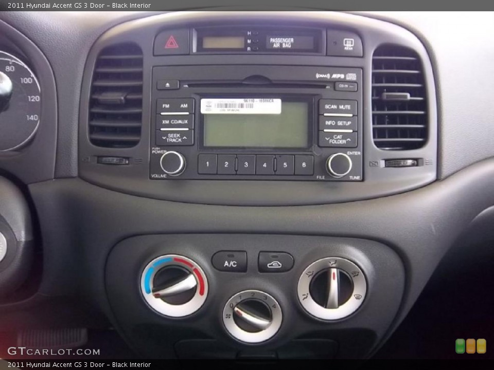 Black Interior Controls for the 2011 Hyundai Accent GS 3 Door #48263052