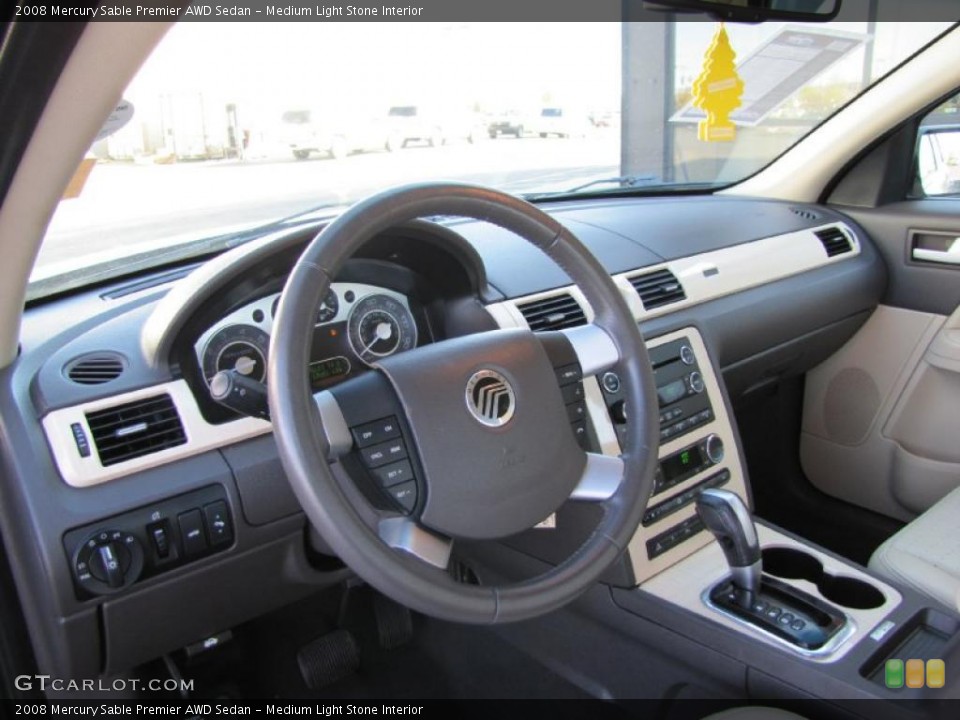 Medium Light Stone Interior Dashboard for the 2008 Mercury Sable Premier AWD Sedan #48269446