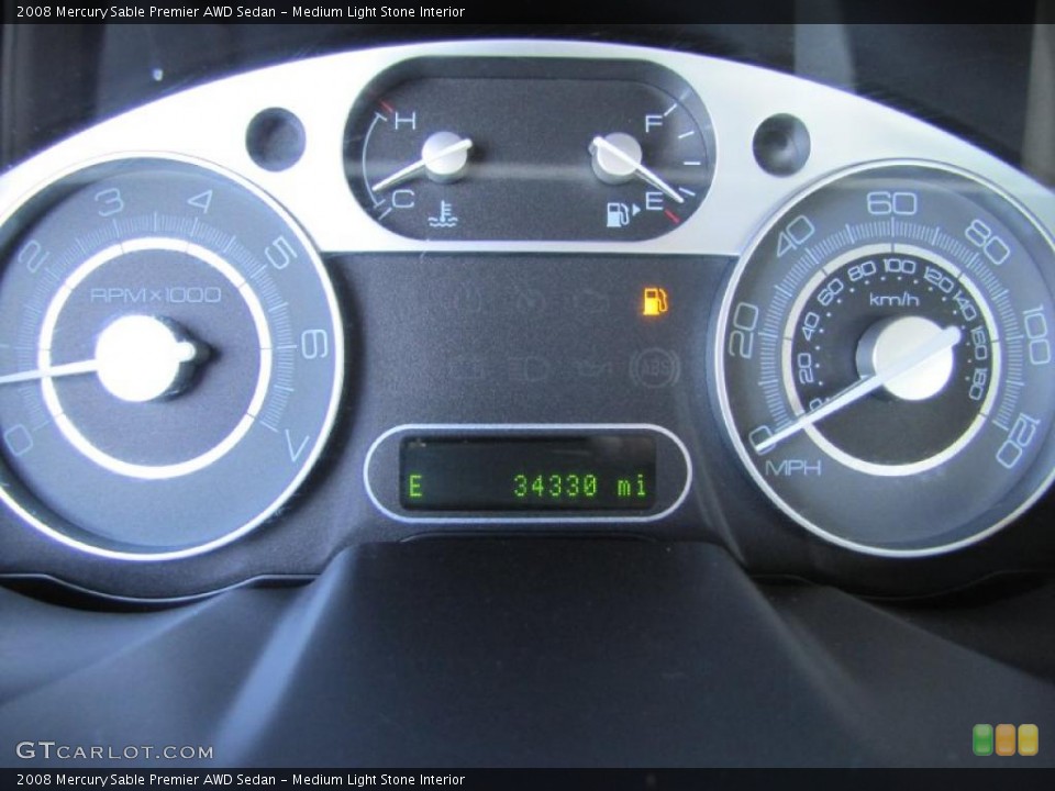 Medium Light Stone Interior Gauges for the 2008 Mercury Sable Premier AWD Sedan #48269476
