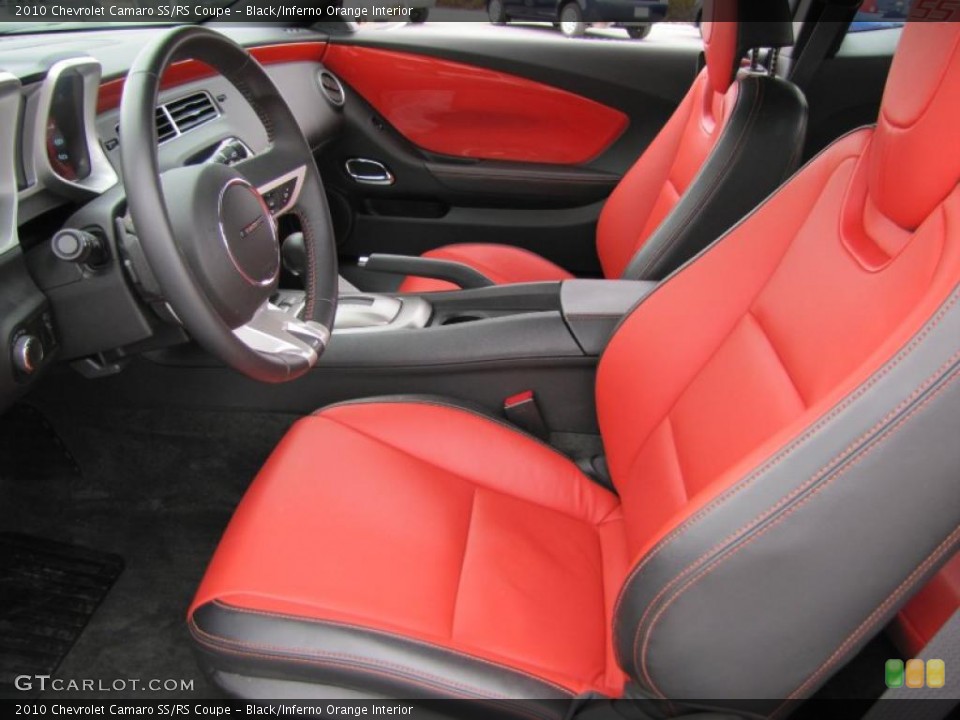 Black/Inferno Orange Interior Photo for the 2010 Chevrolet Camaro SS/RS Coupe #48269941