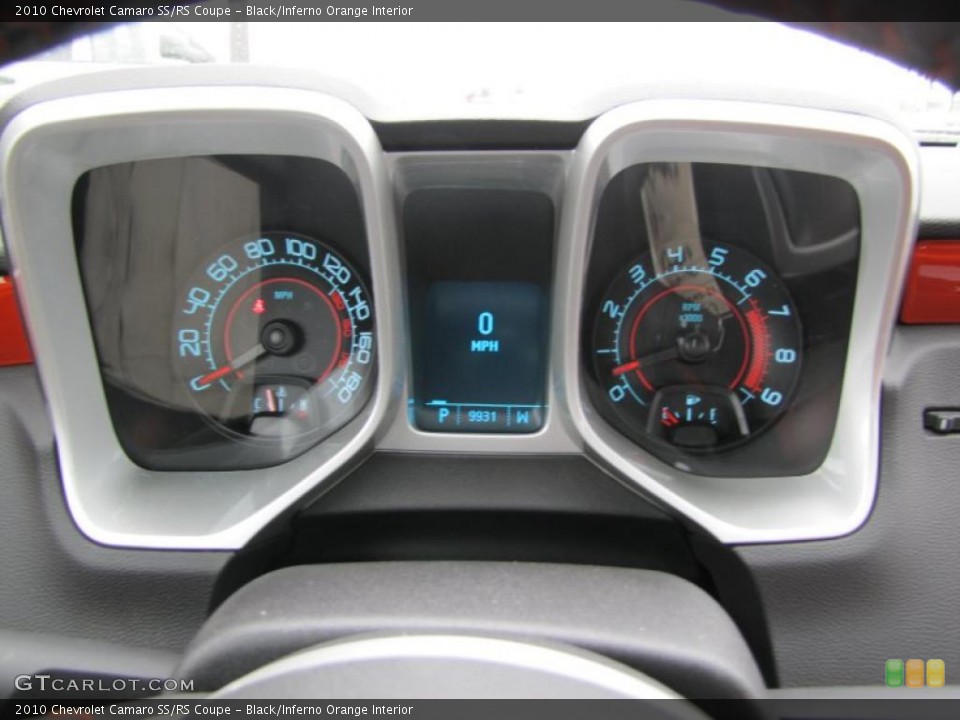 Black/Inferno Orange Interior Gauges for the 2010 Chevrolet Camaro SS/RS Coupe #48270019