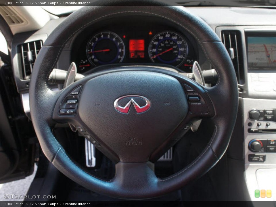 Graphite Interior Steering Wheel for the 2008 Infiniti G 37 S Sport Coupe #48271228