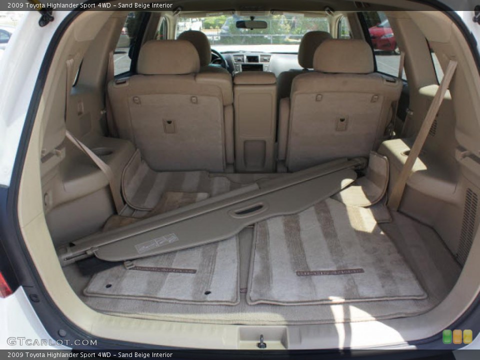 Sand Beige Interior Trunk for the 2009 Toyota Highlander Sport 4WD #48271525