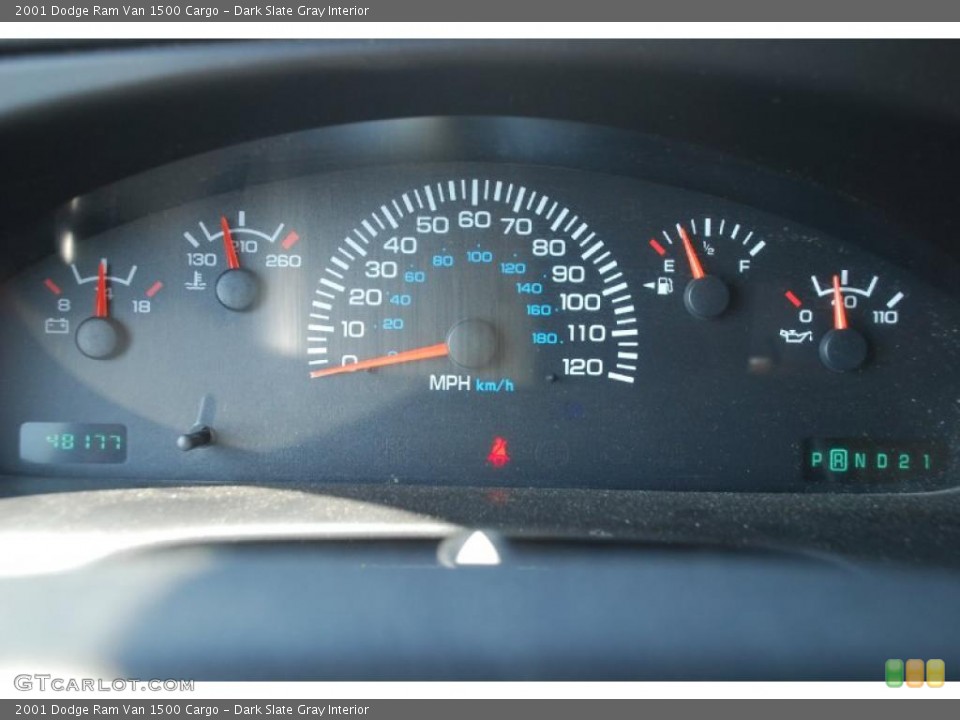 Dark Slate Gray Interior Gauges for the 2001 Dodge Ram Van 1500 Cargo #48272758