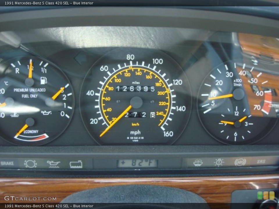 Blue Interior Gauges for the 1991 Mercedes-Benz S Class 420 SEL #48275512