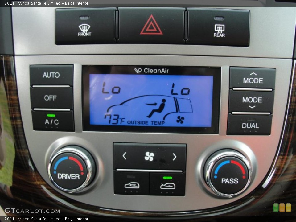 Beige Interior Controls for the 2011 Hyundai Santa Fe Limited #48276550