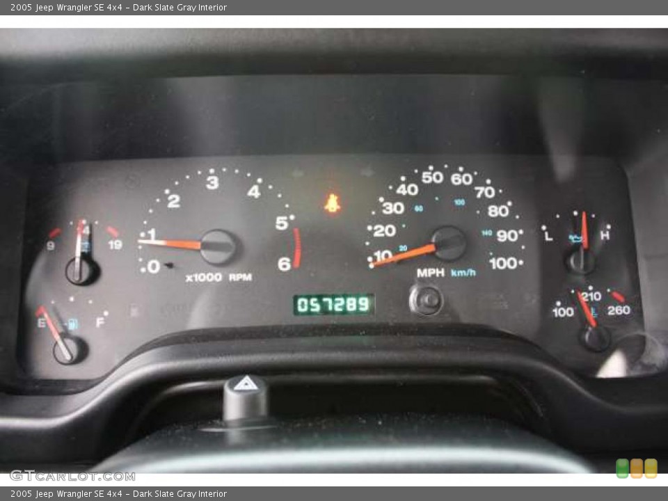 Dark Slate Gray Interior Gauges for the 2005 Jeep Wrangler SE 4x4 #48280813