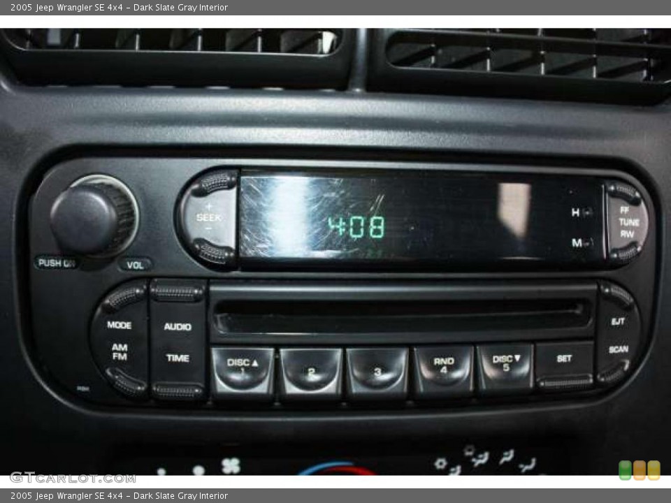 Dark Slate Gray Interior Controls for the 2005 Jeep Wrangler SE 4x4 #48280828