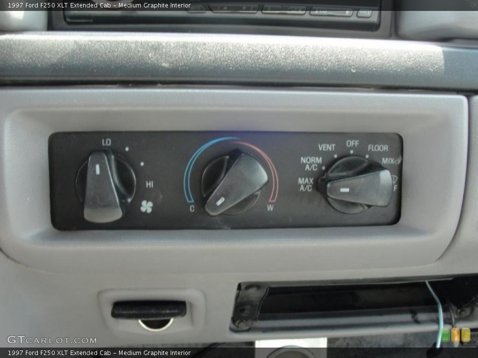 Medium Graphite Interior Controls for the 1997 Ford F250 XLT Extended Cab #48291112