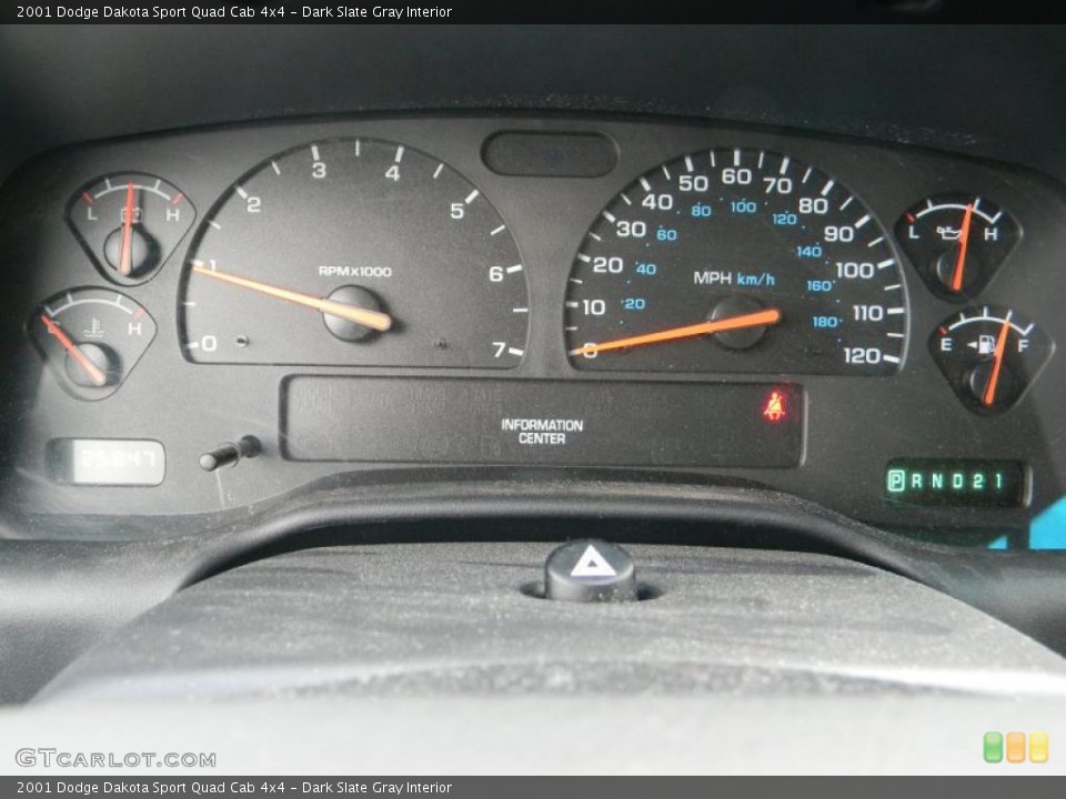 Dark Slate Gray Interior Gauges for the 2001 Dodge Dakota Sport Quad Cab 4x4 #48298330