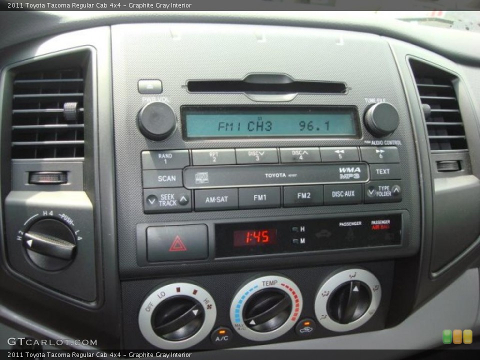 Graphite Gray Interior Controls for the 2011 Toyota Tacoma Regular Cab 4x4 #48303901