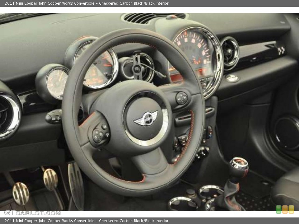 Checkered Carbon Black/Black Interior Steering Wheel for the 2011 Mini Cooper John Cooper Works Convertible #48305479