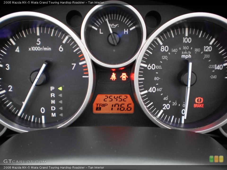 Tan Interior Gauges for the 2008 Mazda MX-5 Miata Grand Touring Hardtop Roadster #48308548