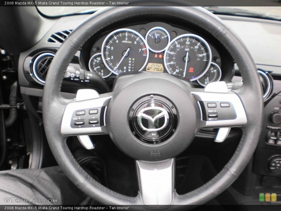 Tan Interior Steering Wheel for the 2008 Mazda MX-5 Miata Grand Touring Hardtop Roadster #48308605