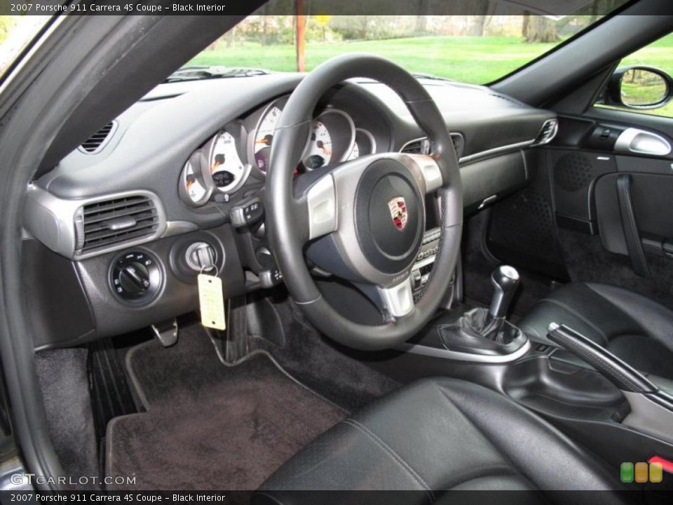 Black Interior Steering Wheel for the 2007 Porsche 911 Carrera 4S Coupe #48312424