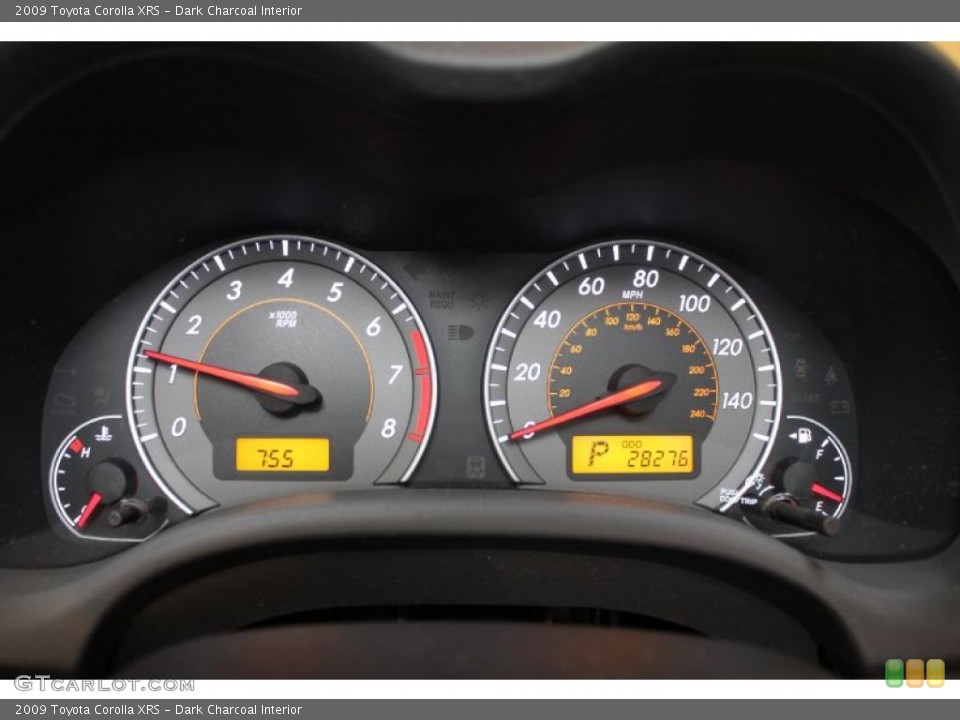 Dark Charcoal Interior Gauges for the 2009 Toyota Corolla XRS #48322736