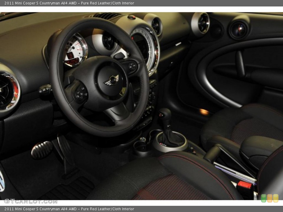 Pure Red Leather/Cloth Interior Photo for the 2011 Mini Cooper S Countryman All4 AWD #48329287