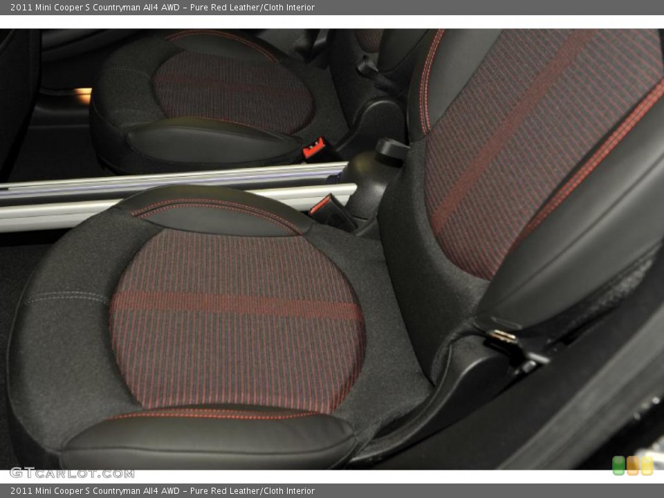 Pure Red Leather/Cloth Interior Photo for the 2011 Mini Cooper S Countryman All4 AWD #48329341